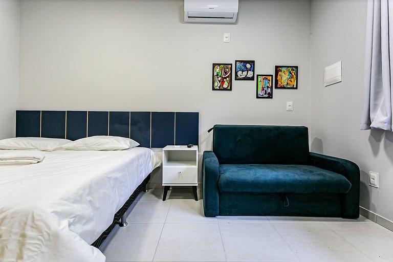 Studio novo e decorado na Lagoa