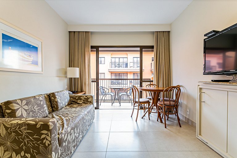 Suíte c/vista piscina resort de luxo Jurerê JBV348