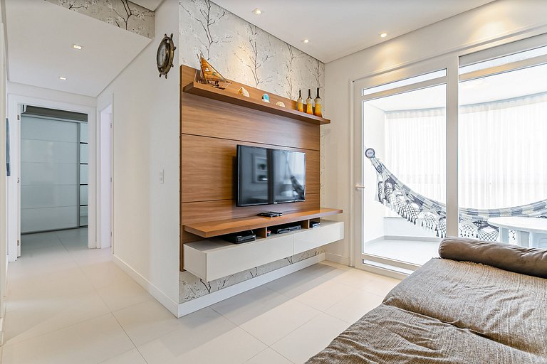 Apto novo c/ churrasqueira a 350m da praia RTG101