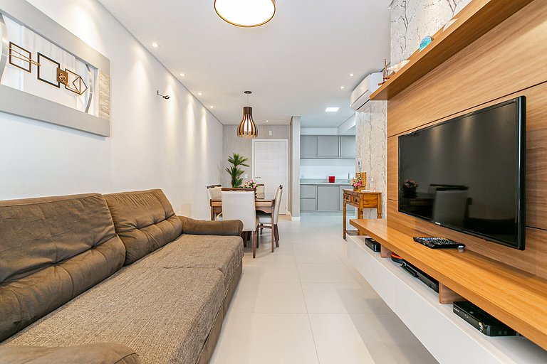 Apto novo c/ churrasqueira a 350m da praia RTG101