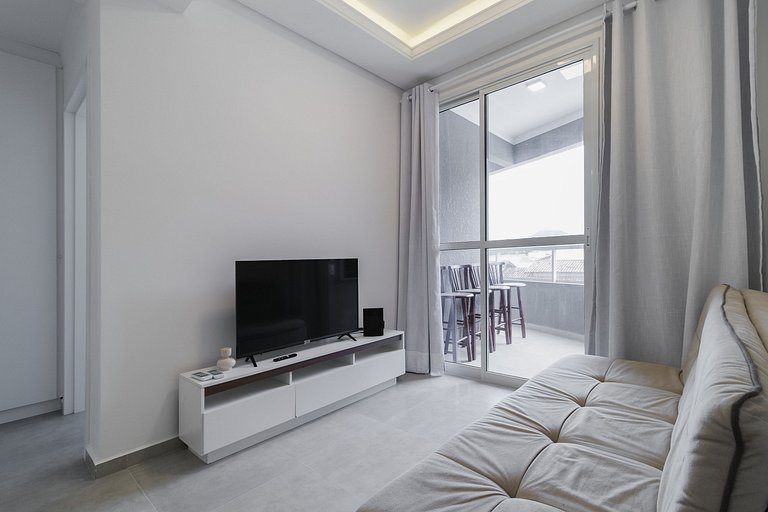 Apto completo c/churrasq a 300m da praia RES201