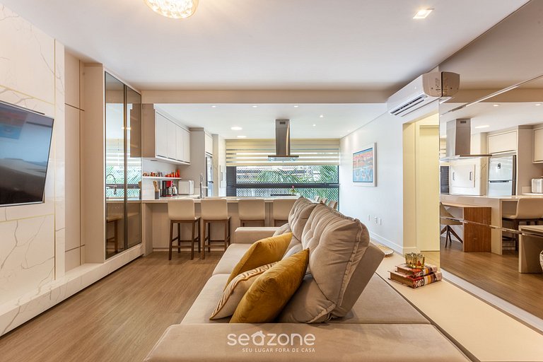 Apto c/ Piscina, 85m da praia em Jurerê - PTJ203