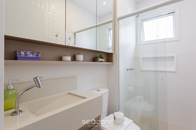 Apto c/ Piscina, 85m da praia em Jurerê - PTJ203