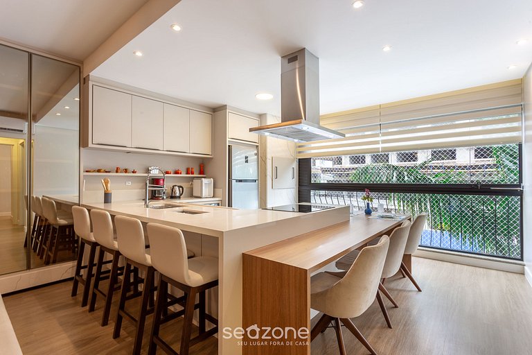 Apt con piscina a 85m de la playa en Jurerê PTJ203