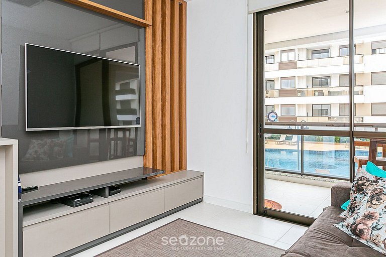 Moderno apto 2min da praia c/churrasq ADC105