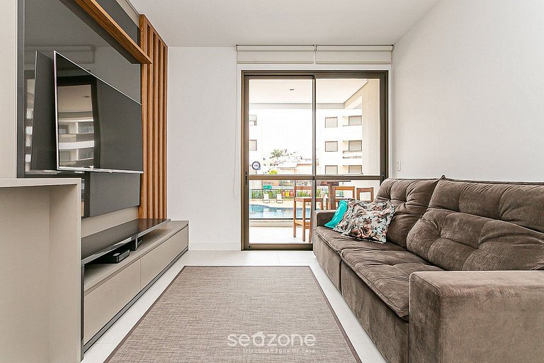 Moderno apto 2min da praia c/churrasq ADC105