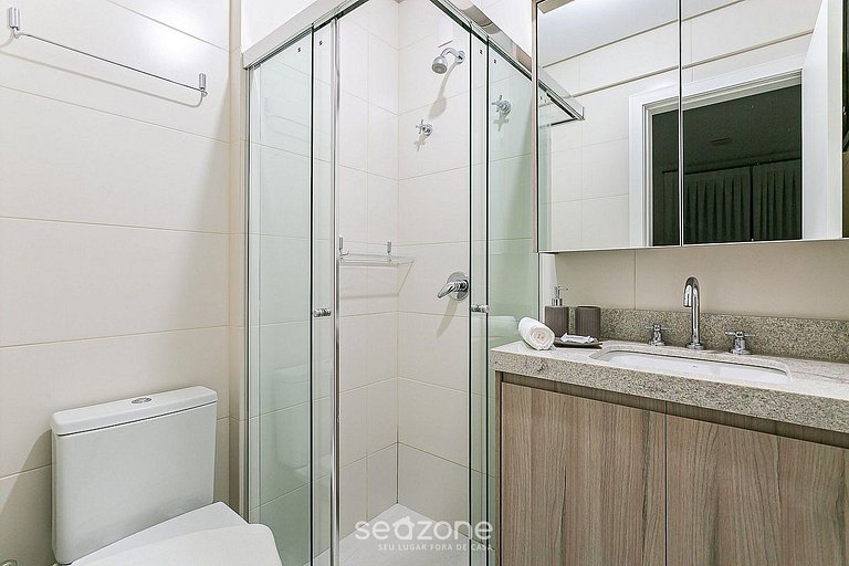 Moderno apto 2min da praia c/churrasq ADC105