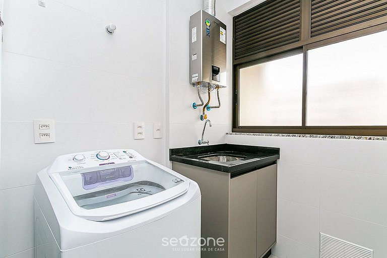 Moderno apto 2min da praia c/churrasq ADC105