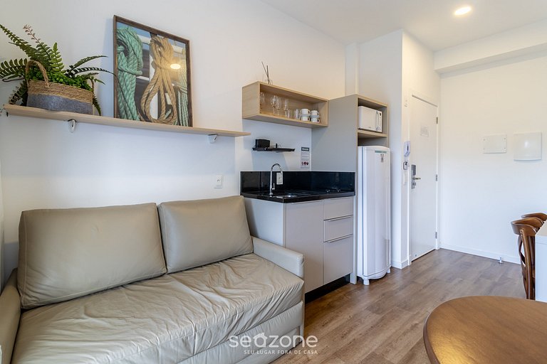 Apto c/ Jacuzzi a 350m do mar em Bombinhas VEC117