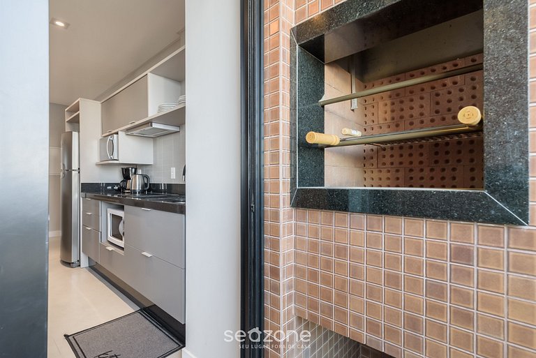 Apto c/ parrilla vista mar 280m playa MHF0908