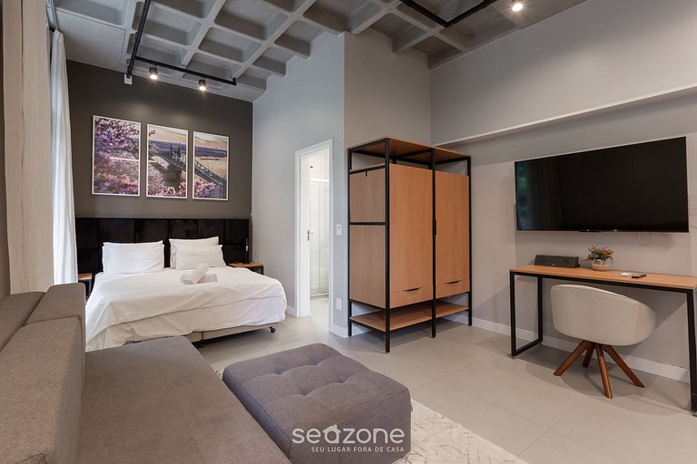 Lindo stúdio, 750m da praia de Canasvieiras TPS107