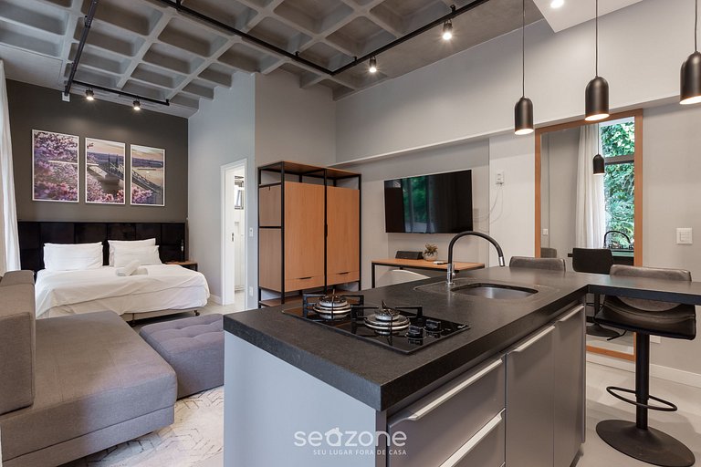 Lindo stúdio, 750m da praia de Canasvieiras TPS107