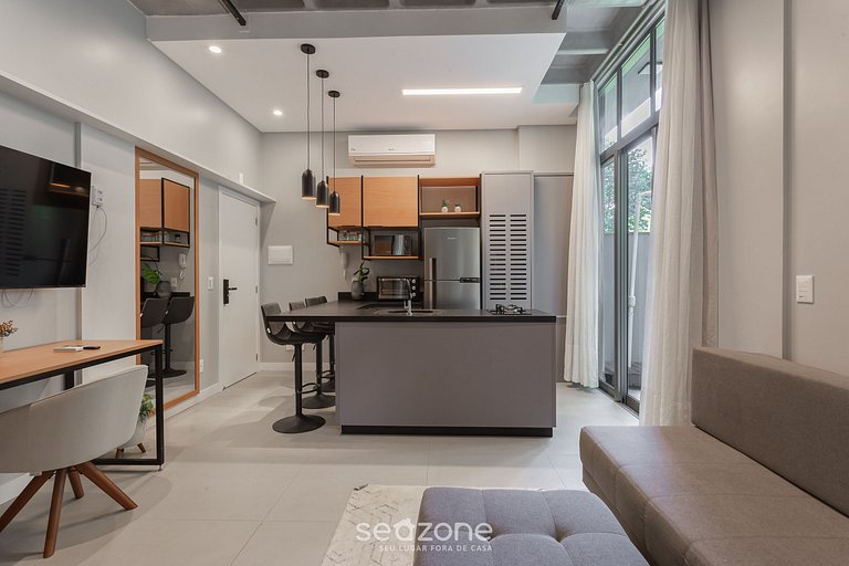 Lindo stúdio, 750m da praia de Canasvieiras TPS107