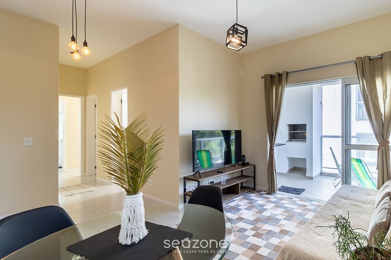 Apto c/ churrasq 850 m da praia do Campeche BVE101