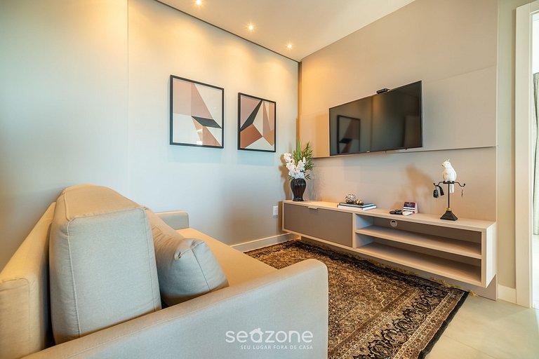 Apartamento com churrasqueira e vista mar MHF1702