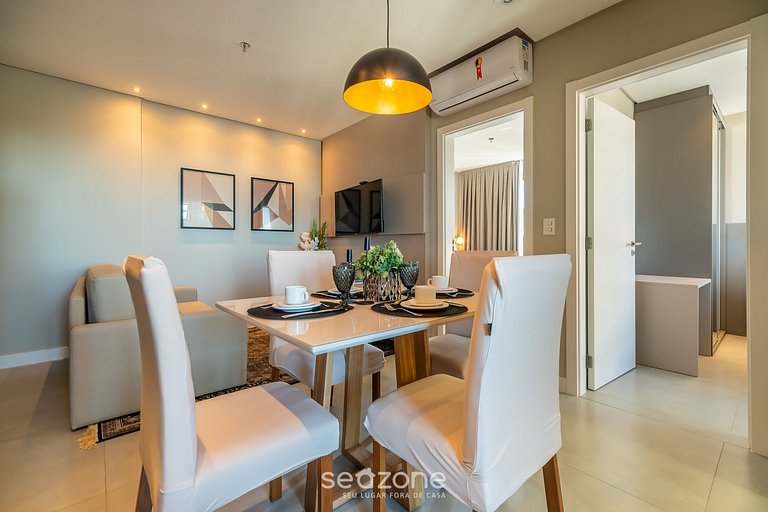 Apartamento com churrasqueira e vista mar MHF1702