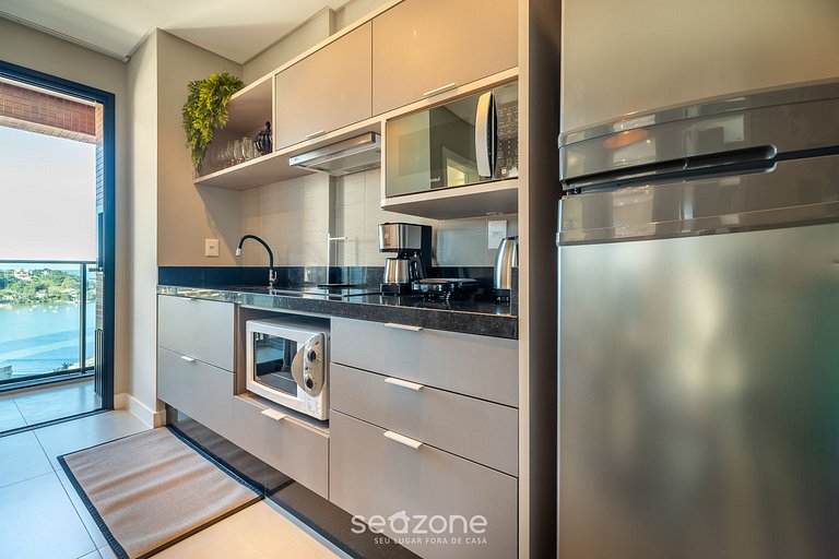 Apto churrasq 280m da Praia com vista mar MHF1702