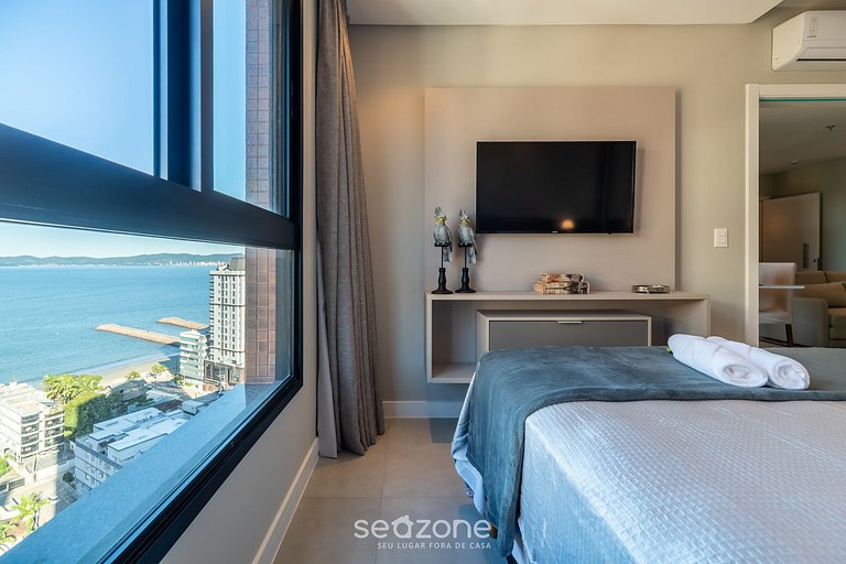 Apartamento com churrasqueira e vista mar MHF1702