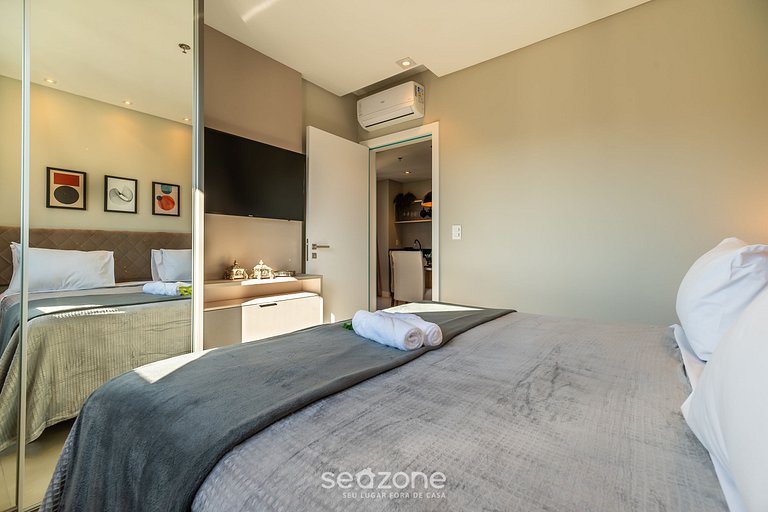 Apartamento em condomínio com churrasqueira a 280 metros da