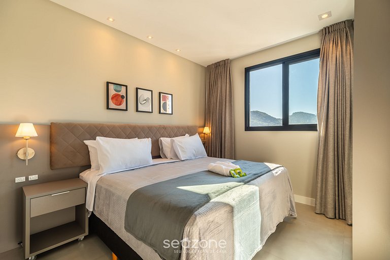 Apto churrasq 280m da Praia com vista mar MHF1702