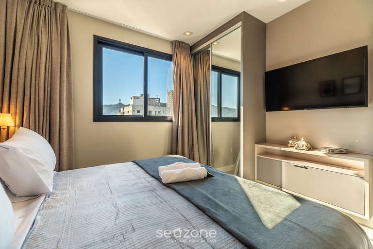 Apto churrasq 280m da Praia com vista mar MHF1702