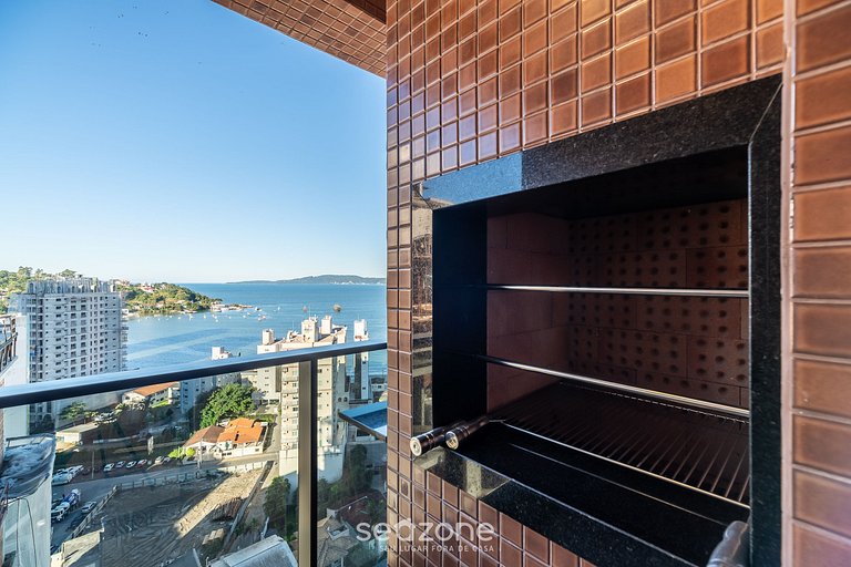 Apto churrasq 280m da Praia com vista mar MHF1702