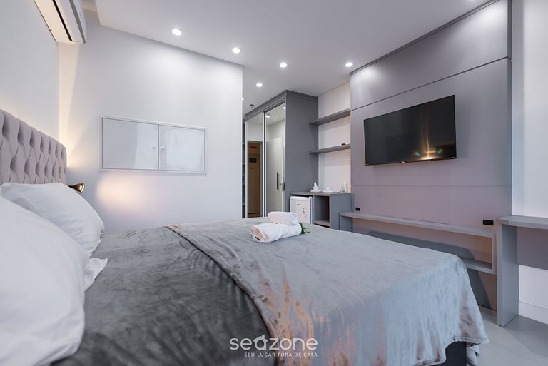 Stúdio vista mar cond. c/ acad 280m praia MHFA1204