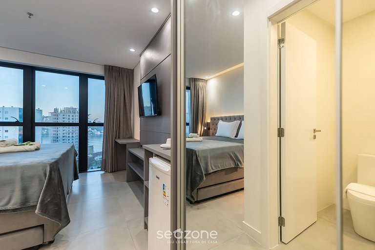 Studio vista mar cond. c/ acad 280m praia MHFB1204