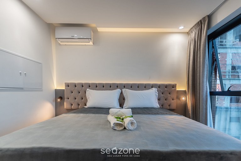 Studio vista mar cond. c/ acad 280m praia MHFB1204