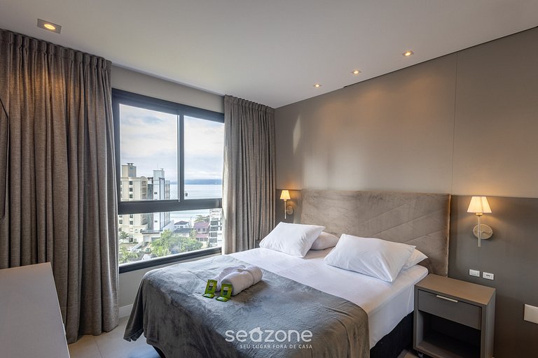 Apto c/ Churrasq. Vista mar 280m da praia MHF0908