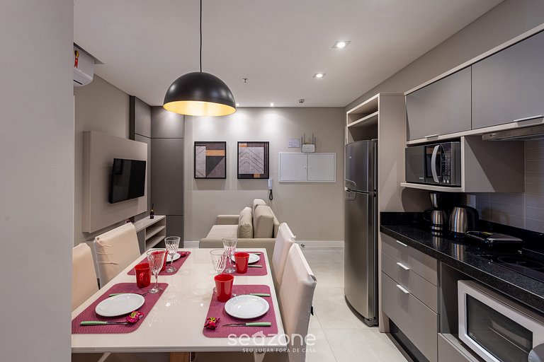 Apto c/ parrilla vista mar 280m playa MHF0908