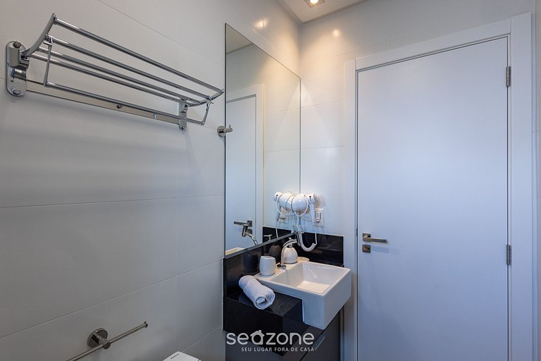 Apto c/ Churrasq. Vista mar 280m da praia MHF0908