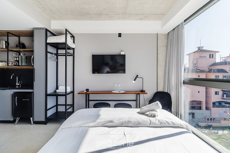 Belo studio com vista beira mar Jurerê SPJ0503