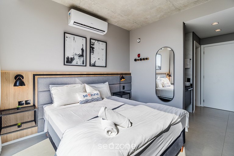 Belo studio com vista beira mar Jurerê SPJ0503