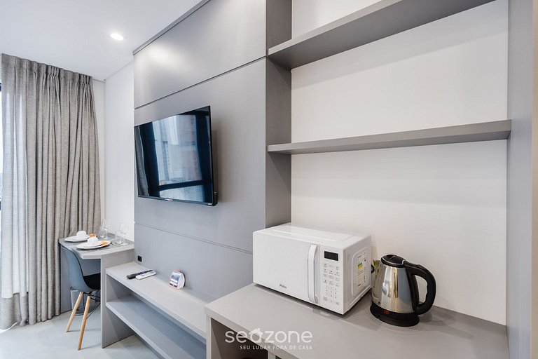 Studio vista mar cond. c/ acad 280m praia MHFB1204