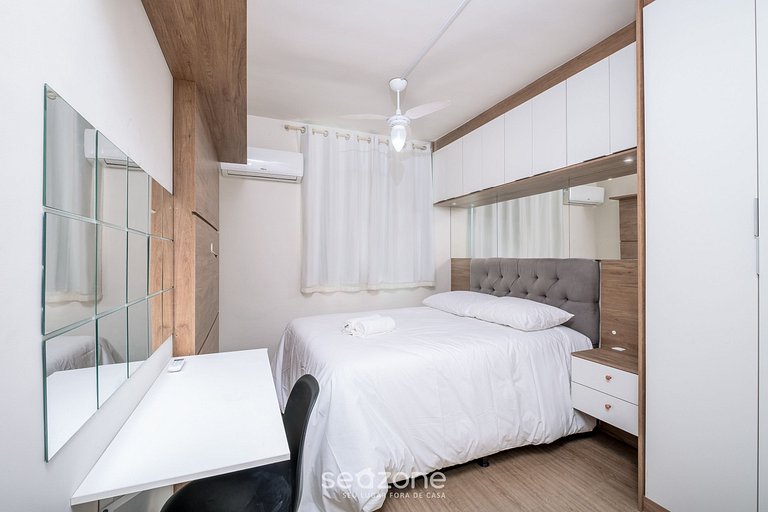 Apto em cond. c/piscina a 8min da praia MAR202