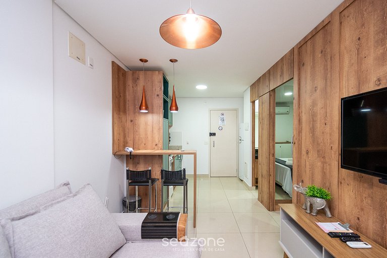 Flat c/ piscina en cond., Setor Bueno - DNAB1503