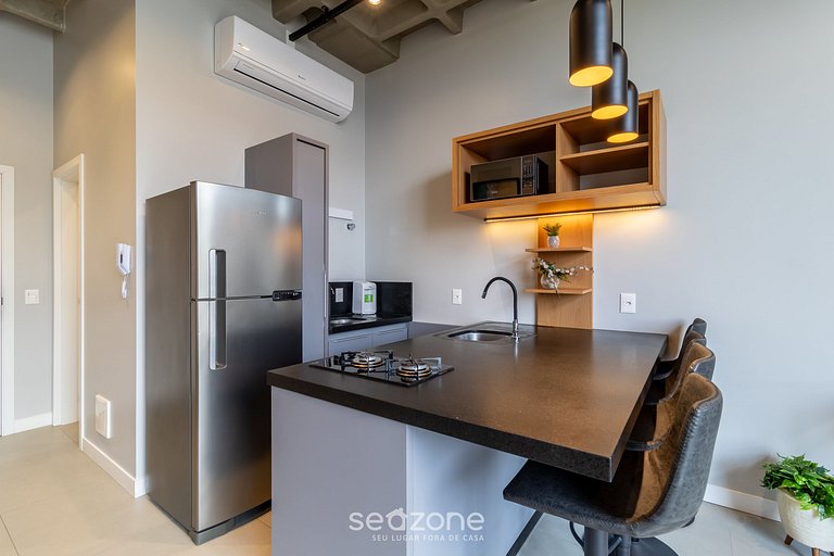 Loft novo e moderno 750m da praia de Canas TPS303