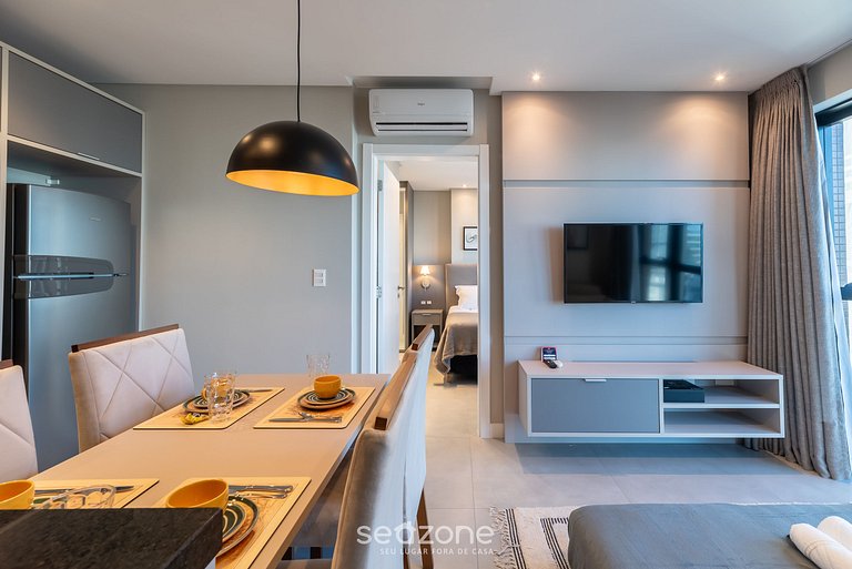 Apartamento com vista para o mar a 280 metros da praia