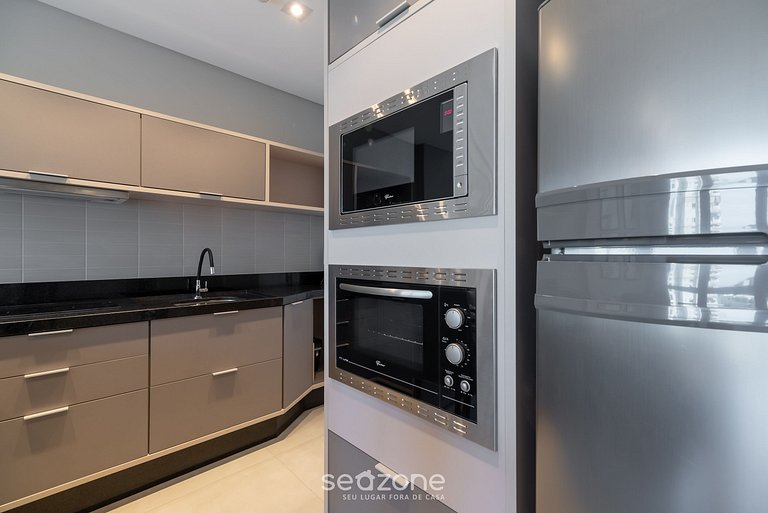 Apto a 280m da praia c/ vista mar e acad. MHF0704