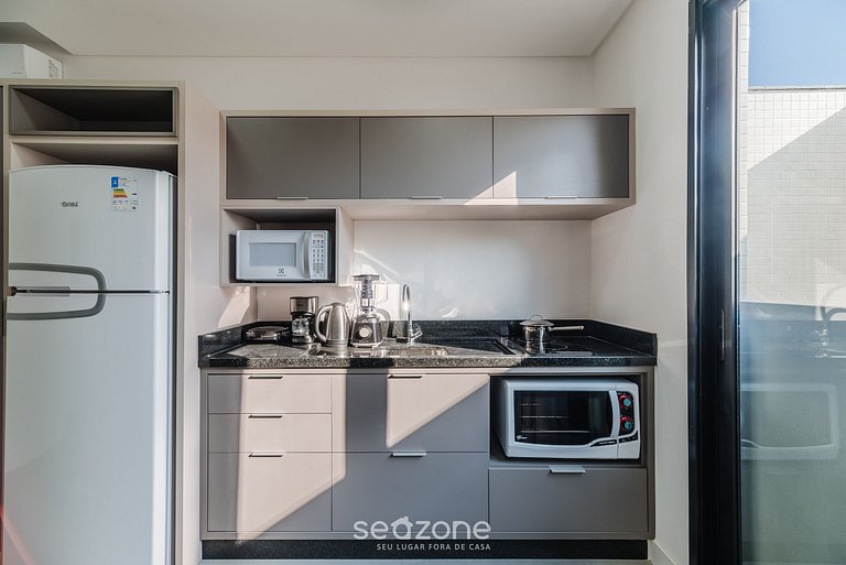 Apto 1Q c/ piscina e acad. 280m da Praia – MHF0501