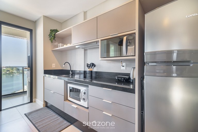 Apto vista mar c/ parrilla 280m playa MHF1902