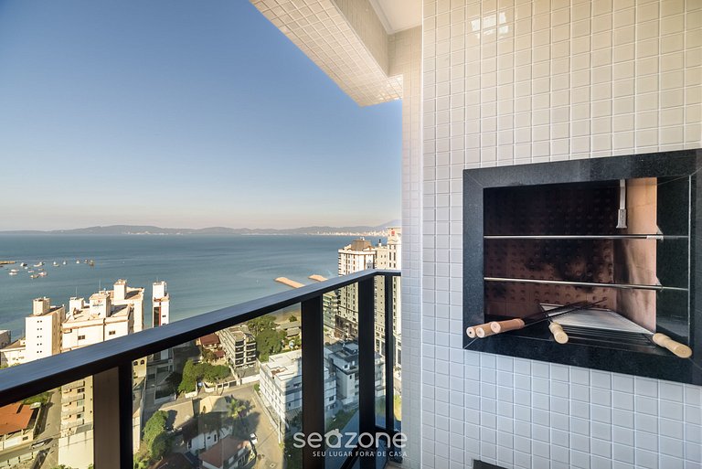 Apto vista mar c/ churrasq. 280m da Praia MHF1902