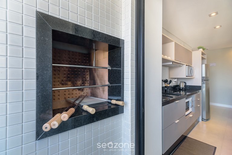 Apto vista mar c/ churrasq. 280m da Praia MHF1902