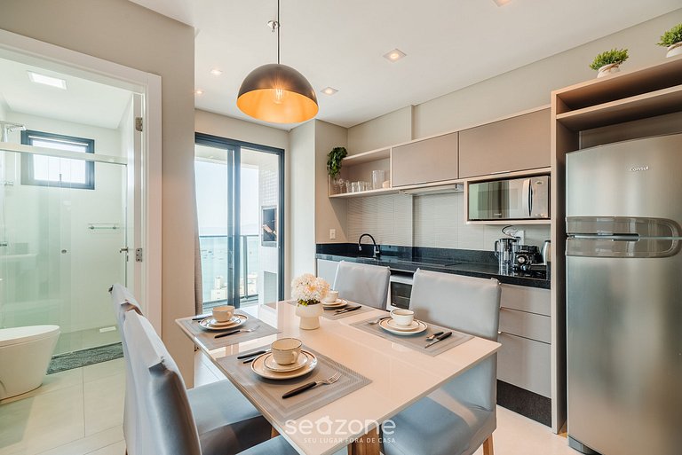 Apto vista mar c/ parrilla 280m playa MHF1902