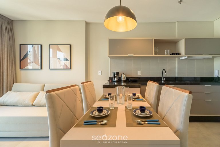 Apartamento com vista para o mar no condomínio a 280 metros