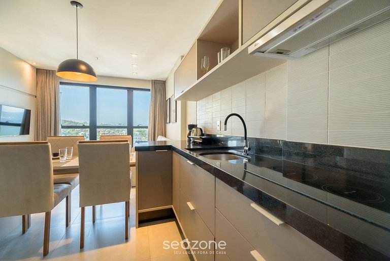 Apartamento com vista para o mar no condomínio a 280 metros