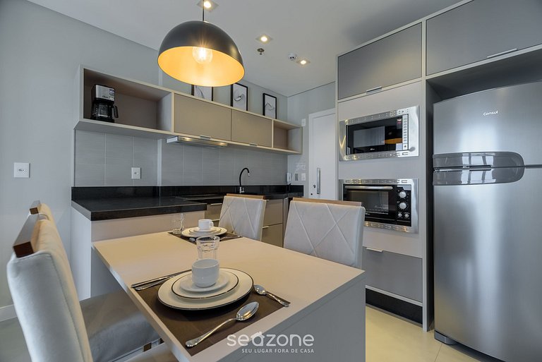 Apto vista mar cond. c/ acad. 280m praia - MHF1704