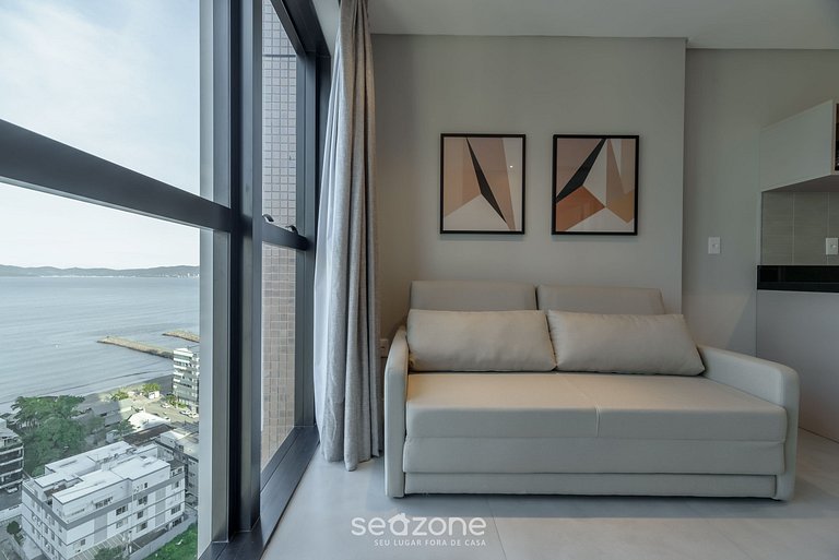 Apto vista mar cond. c/ acad. 280m praia - MHF1704