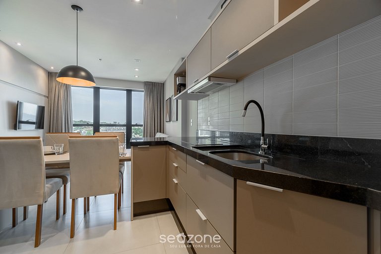 Apto vista mar cond. c/ acad. 280m praia - MHF1704